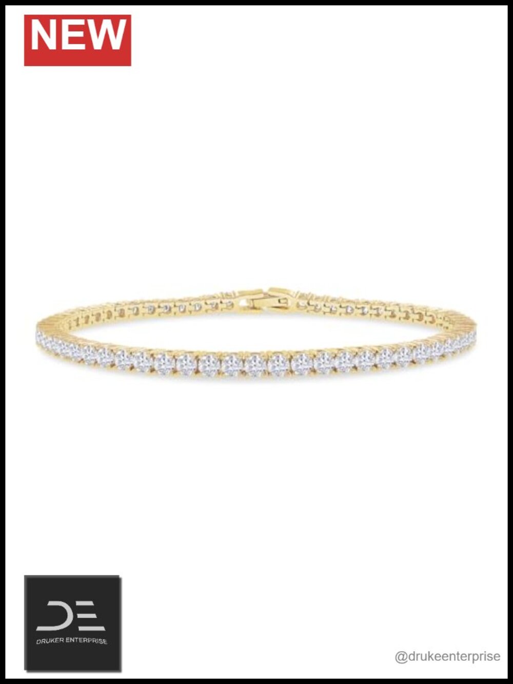 Stackable Tennis Bracelet Women 18K Gold Plated Moissanite 5.10ct VVS1